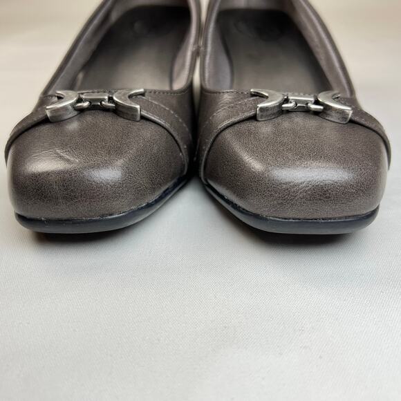 Life Stride Getup Wedge Shoes Women's 8 Gray Silvertone Comfort Travel Work - Picture 3 of 10